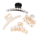 Pearl Hairpin Retro Square Hair Clips for Women