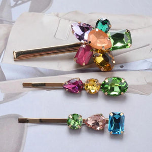 Vintage Colorful Crystal Hairpins Barrettes Headwear Hair Accessories