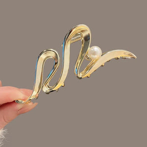 Large metal shark clip hairpin for women