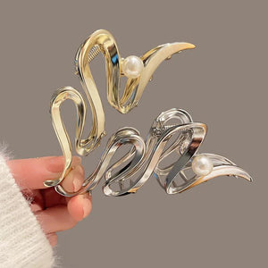 Large metal shark clip hairpin for women