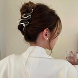 Large metal shark clip hairpin for women