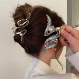 Large metal shark clip hairpin for women
