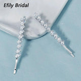 2Pcs CZ Hair Clips Crystal Hairpin Bridal Barrettes Wedding Accessories