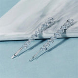 2Pcs CZ Hair Clips Crystal Hairpin Bridal Barrettes Wedding Accessories