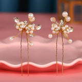Bride Hair Sticks Rhinestone Pearl Headwear for Women