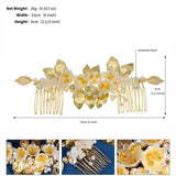 Bridal Hair Comb Flower Headband Pearl Headpiece