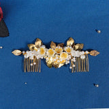 Bridal Hair Comb Flower Headband Pearl Headpiece