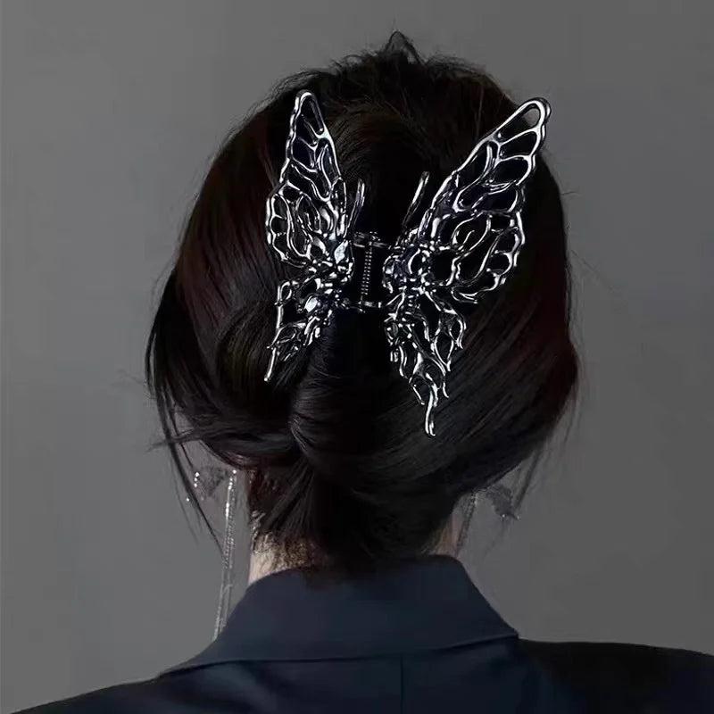 Light Hairpin Metal Butterfly Grab Clip Curly Hair Headdress Party Female