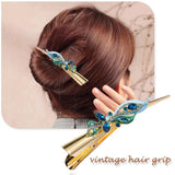 Vintage Flower Hair Clip Enamel Hairpin Banquet Hair Claw