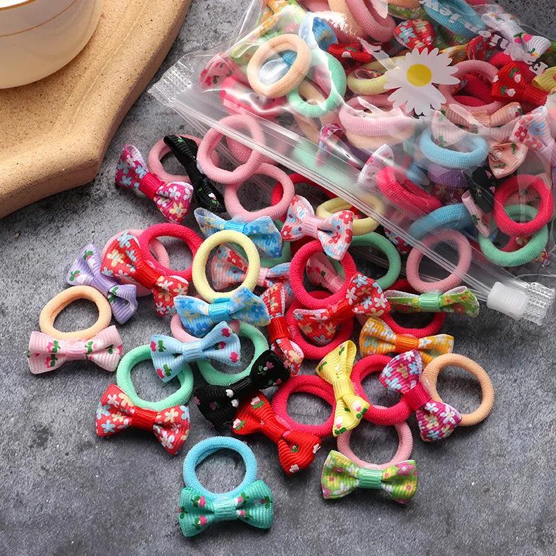 20Pcs/Set Baby Colorful Bow Headband Girl Elastic Hair Accessories