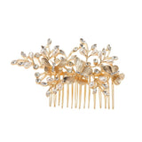 Pearl Rhinestone Bridal Hair Comb Butterfly Headpiece