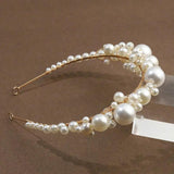 Vintage Bridal Tiara Pearl Crown Headband Wedding Hair Accessories