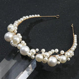 Vintage Bridal Tiara Pearl Crown Headband Wedding Hair Accessories
