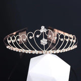 Copper Crystal Rhinestone Bride Crown for Girls