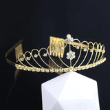 Copper Crystal Rhinestone Bride Crown for Girls