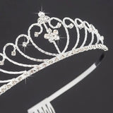 Copper Crystal Rhinestone Bride Crown for Girls