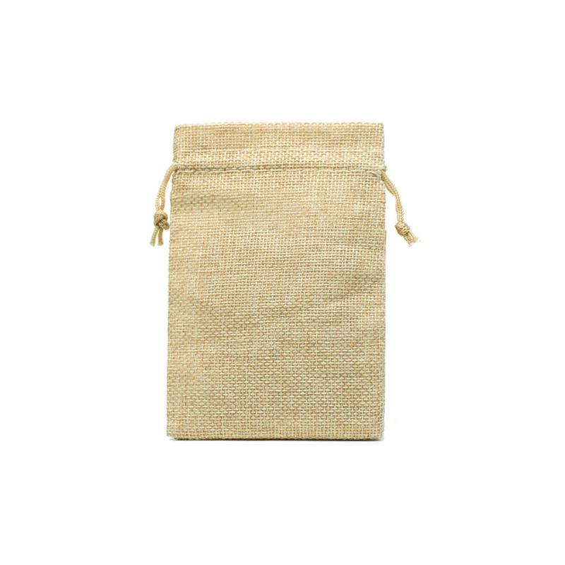 50Pcs Sackcloth Drawstring Earrings Bags Burlap Packaging Wedding Storage