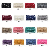 Wool Knitted Knot Pearl Headbands Winter Women Girls Hair Accessories