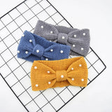 Wool Knitted Knot Pearl Headbands Winter Women Girls Hair Accessories