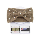 Wool Knitted Knot Pearl Headbands Winter Women Girls Hair Accessories