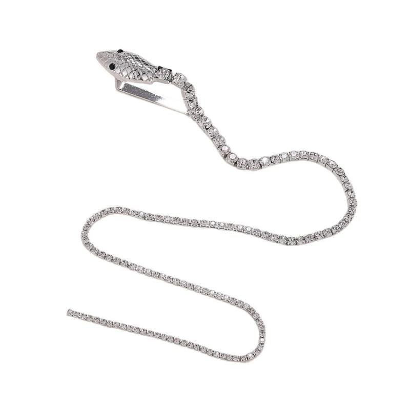 Geometric Snake Hairpin Crystal Headband Hair Clip