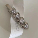 Pink Rhinestones Hair Clips for Women Harajuku Punk Hairclip