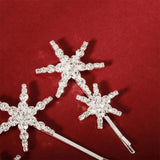 Rhinestone Hair Clips Set for Girls Snowflake Crystal Hairpins Women