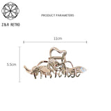 Irregular Silver Metal Women Hair Claw Hairpin For Girl Ponytail