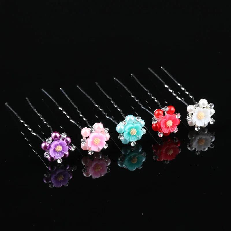 5 Pcs Crystal Pearl Bridal Hairpin Clips Wedding Hair Jewelry
