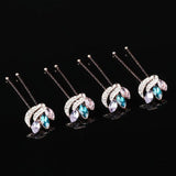 5 Pcs Crystal Pearl Bridal Hairpin Clips Wedding Hair Jewelry