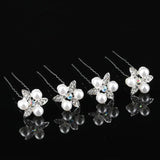 5 Pcs Crystal Pearl Bridal Hairpin Clips Wedding Hair Jewelry