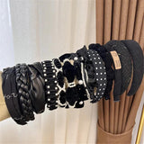 Women Wide Hairband Padded Pearl Cross Headband Girls Headwear Hair Hoop Bands