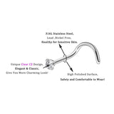 3Pcs 20G CZ Nose Piercings Rings Set Stainless Steel Body Jewelry Women