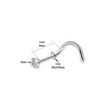 3Pcs 20G CZ Nose Piercings Rings Set Stainless Steel Body Jewelry Women