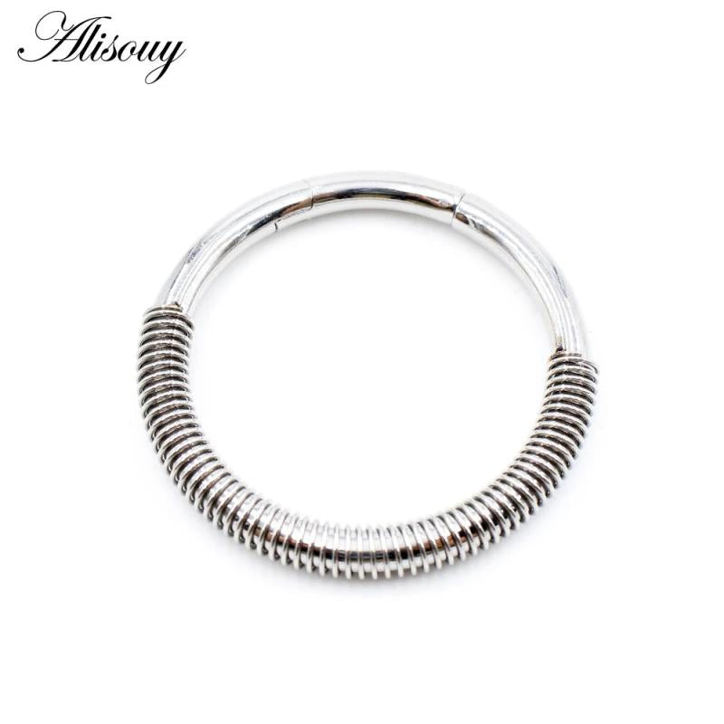 Stainless Steel Spring Ear Weights Expander Plugs Gauges Earrings