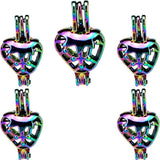 10PCS Strawberry Pearl Cage Locket Aromatherapy Pendant