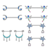 Leosoxs Dragonfly Starfish Zircon Milk Nail Piercing Jewelry