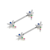 Leosoxs Dragonfly Starfish Zircon Milk Nail Piercing Jewelry