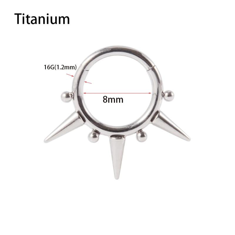 Surgica Steel Bat Septum Piercing Hinged Segment Nose Ring 16G
