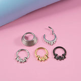 Surgica Steel Bat Septum Piercing Hinged Segment Nose Ring 16G
