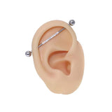 Surgical Steel Industrial Barbell Zirconium Cartilage Earring 14G Gauge