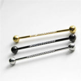 Surgical Steel Industrial Barbell Zirconium Cartilage Earring 14G Gauge