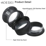 3-25mm Ear Gauges 00g Stainless Steel Tunnels Plugs Piercing Jewelry