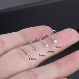 Titanium Nose Stud Ring Set CZ Crystal Piercings 20G