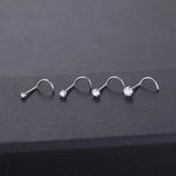 Titanium Nose Stud Ring Set CZ Crystal Piercings 20G
