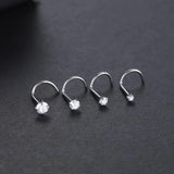 Titanium Nose Stud Ring Set CZ Crystal Piercings 20G