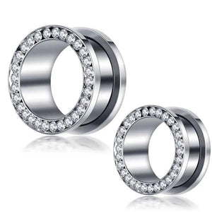 2pcs Stainless Steel Plugs and Tunnels Earring Gauges Piercing Stretcher