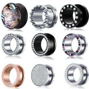 2pcs Stainless Steel Plugs and Tunnels Earring Gauges Piercing Stretcher