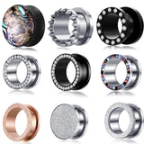 2pcs Stainless Steel Plugs and Tunnels Earring Gauges Piercing Stretcher