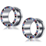 2pcs Stainless Steel Plugs and Tunnels Earring Gauges Piercing Stretcher